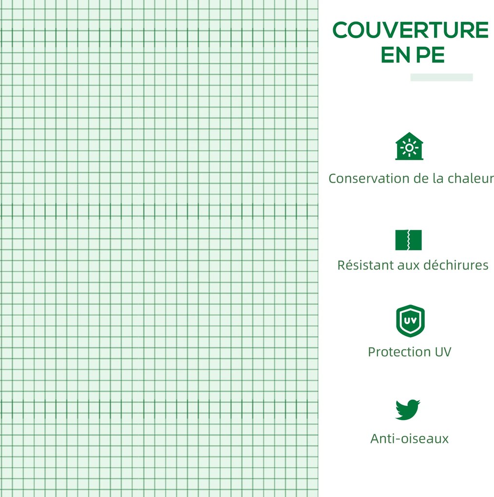 Mini estufa de jardim com 3 janelas enroláveis, cobertura em PE de alta densidade 140 g/m², 180 x 60 x 60 cm, verde escuro