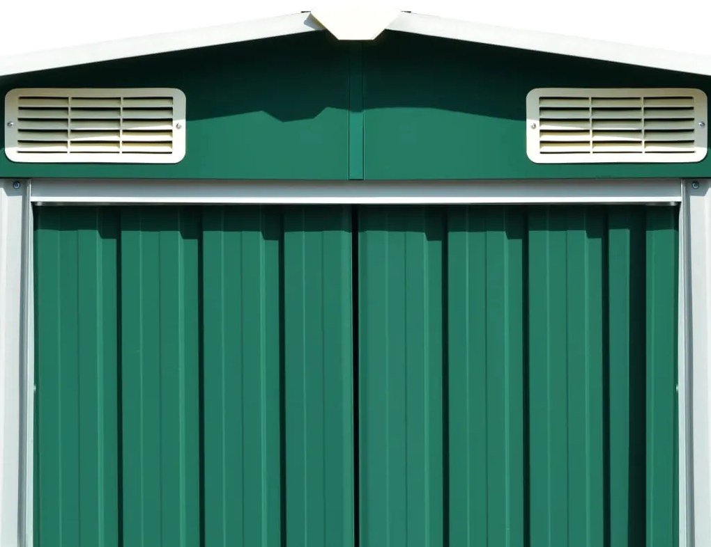 Abrigo de jardim 257x580x181 cm metal verde