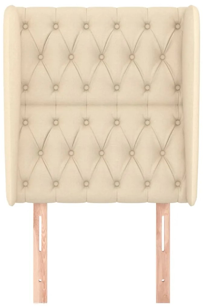 Cabeceira de cama c/ abas tecido 83x23x118/128 cm creme