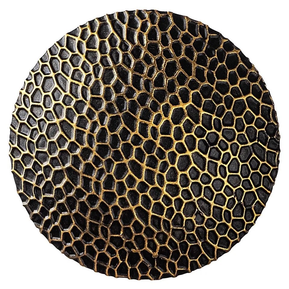 Lâmpada de Parede Yosma - Preto e Dourado - 21cm x 21cm x 15cm