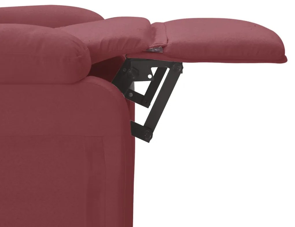 Poltrona de massagens elétrica reclinável tecido vermelho tinto