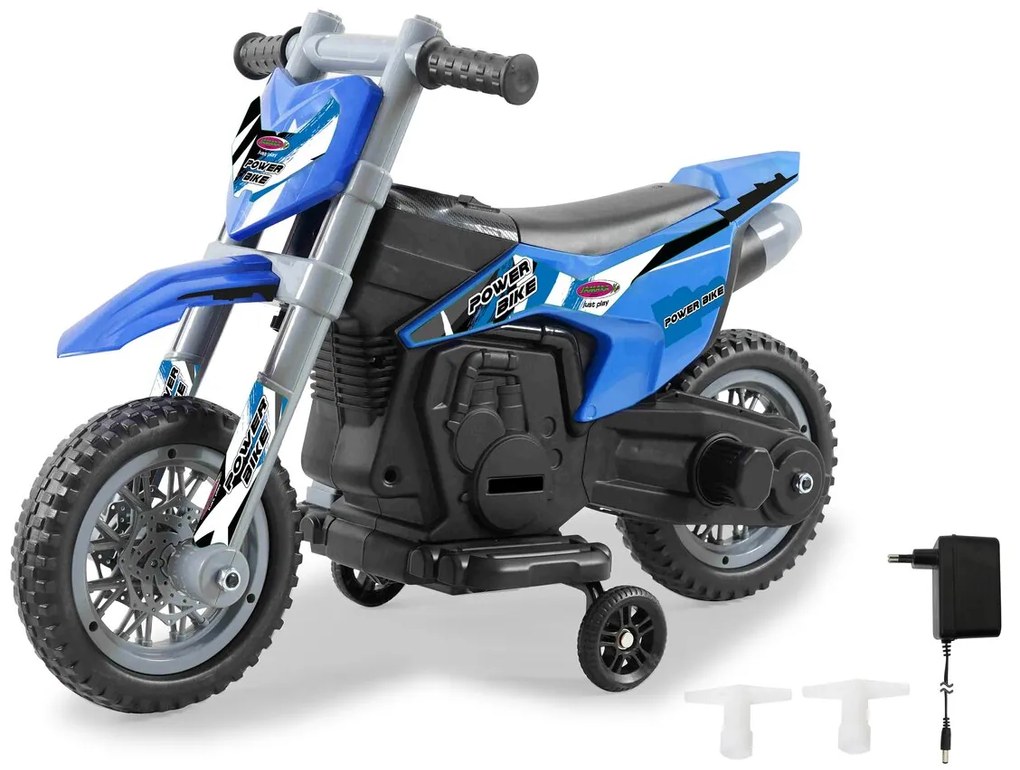 Mota elétrica infantil a bateria Power Bike 6V Azul