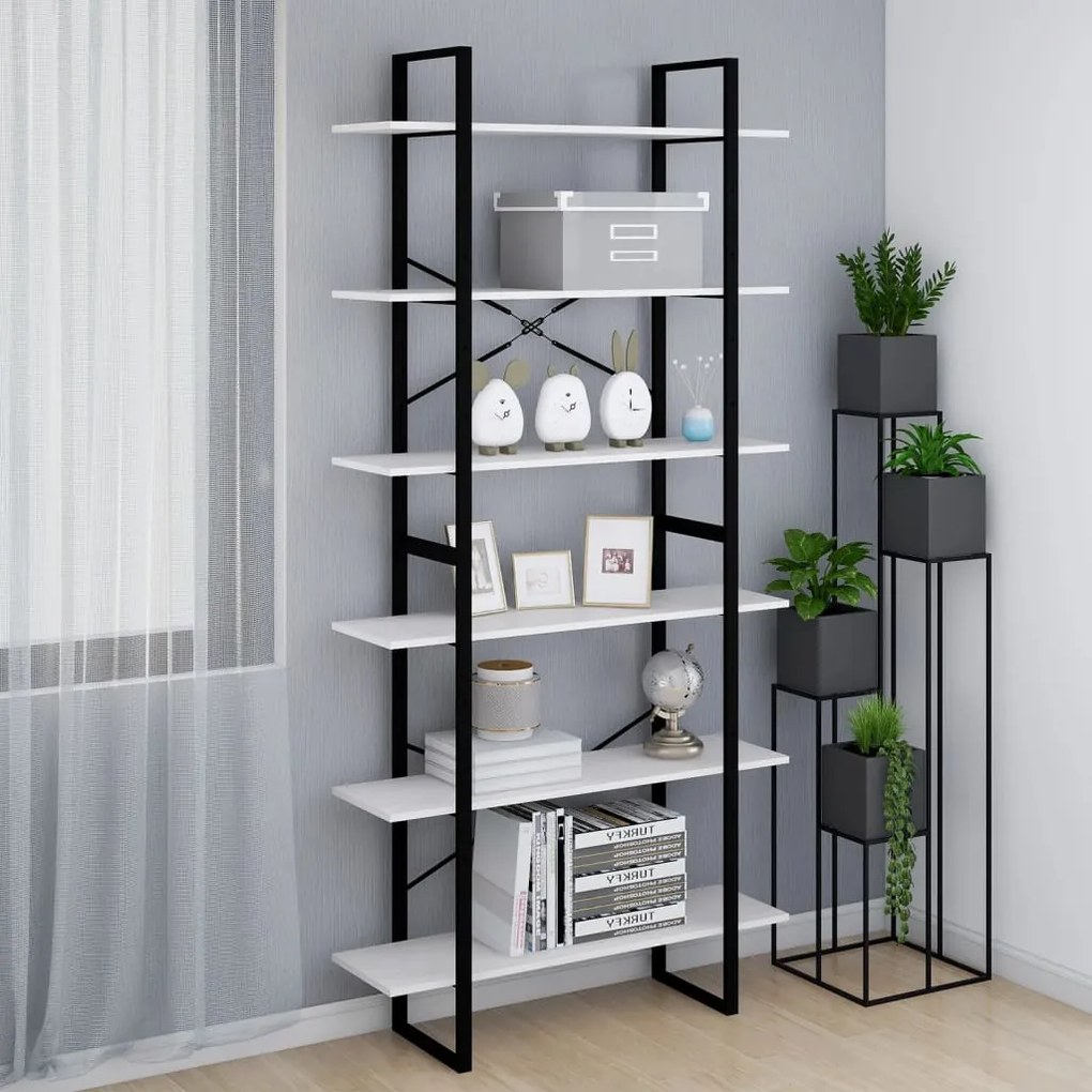 vidaXL Estante alta 100x30x210 cm madeira de pinho maciça branco