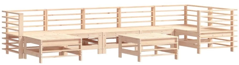 8 pcs conjunto lounge jardim c/ almofadões madeira maciça