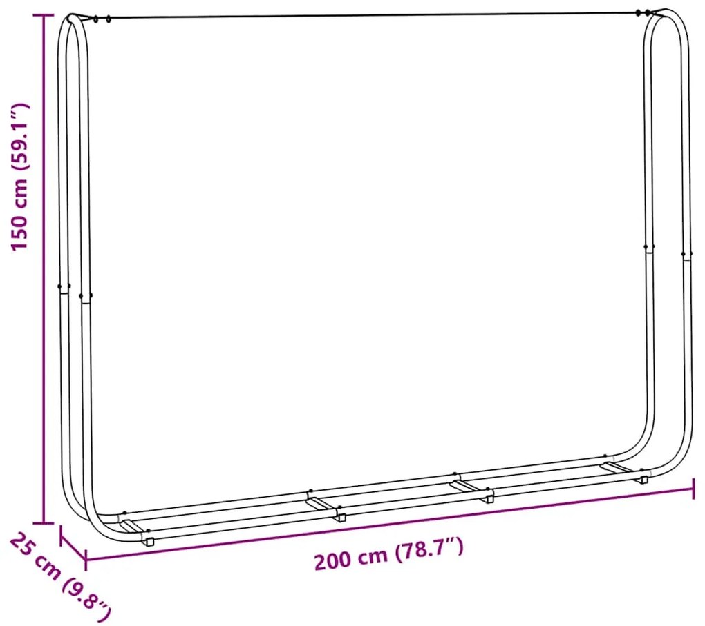 Suporte para lenha com fio de aço 200x25x150 cm aço galvanizado