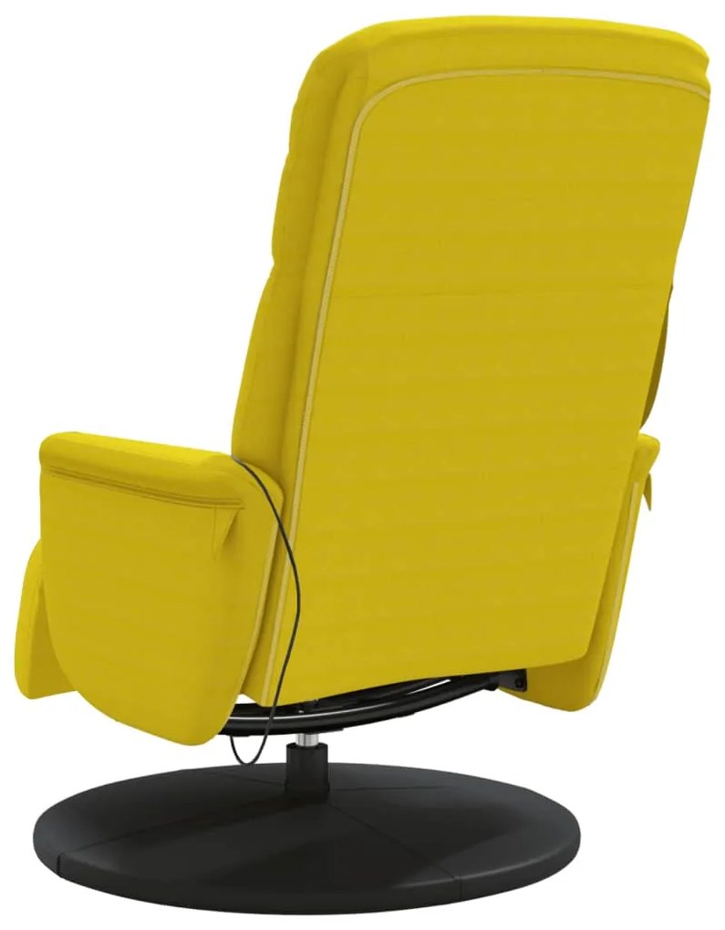 Cadeirão de massagens reclinável c/ apoio de pés veludo amarelo