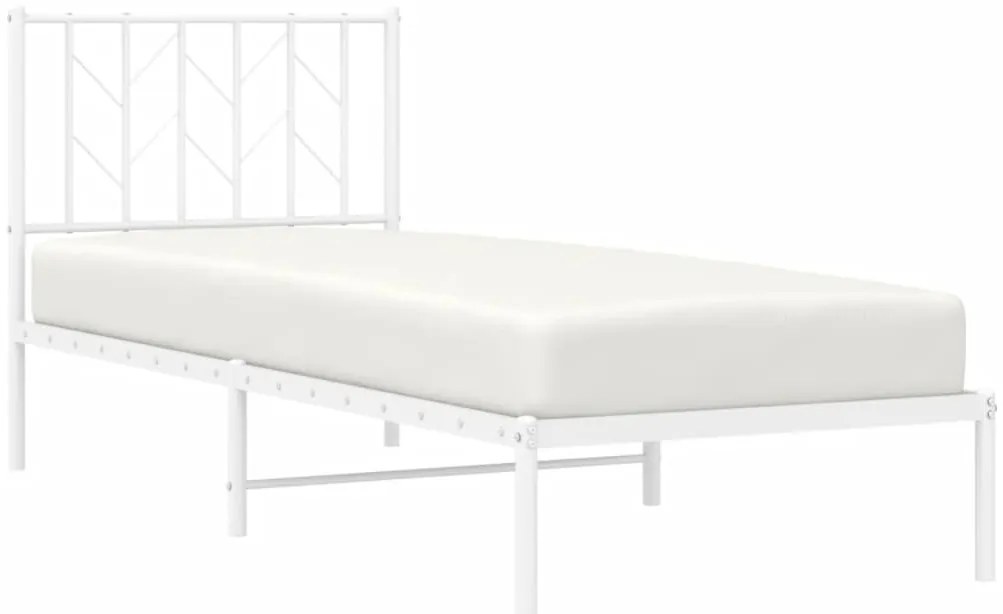 Estrutura de cama com cabeceira 80x200 cm metal branco