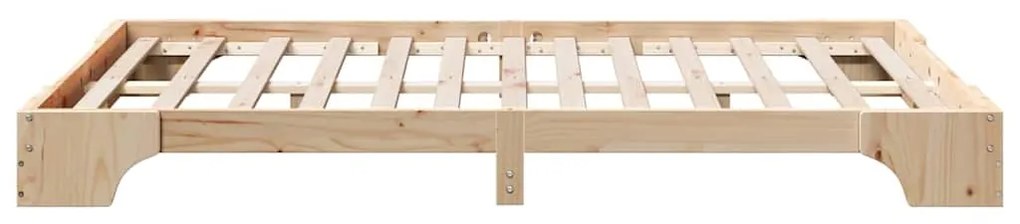 Cama 120x190 cm de madeira de pinho sólido