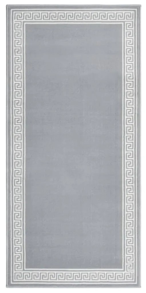 vidaXL Passadeira 100x200 cm polipropileno cinzento com padrão