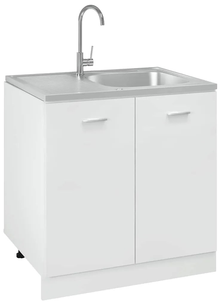 Lava-louça cozinha + escorredor 800x600x155mm aço inox prateado