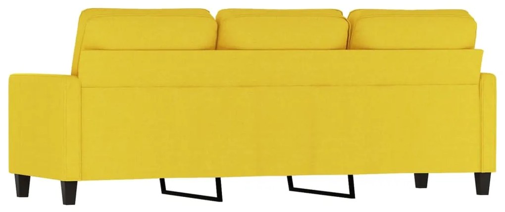 Sofá de 3 lugares 180 cm tecido amarelo-claro