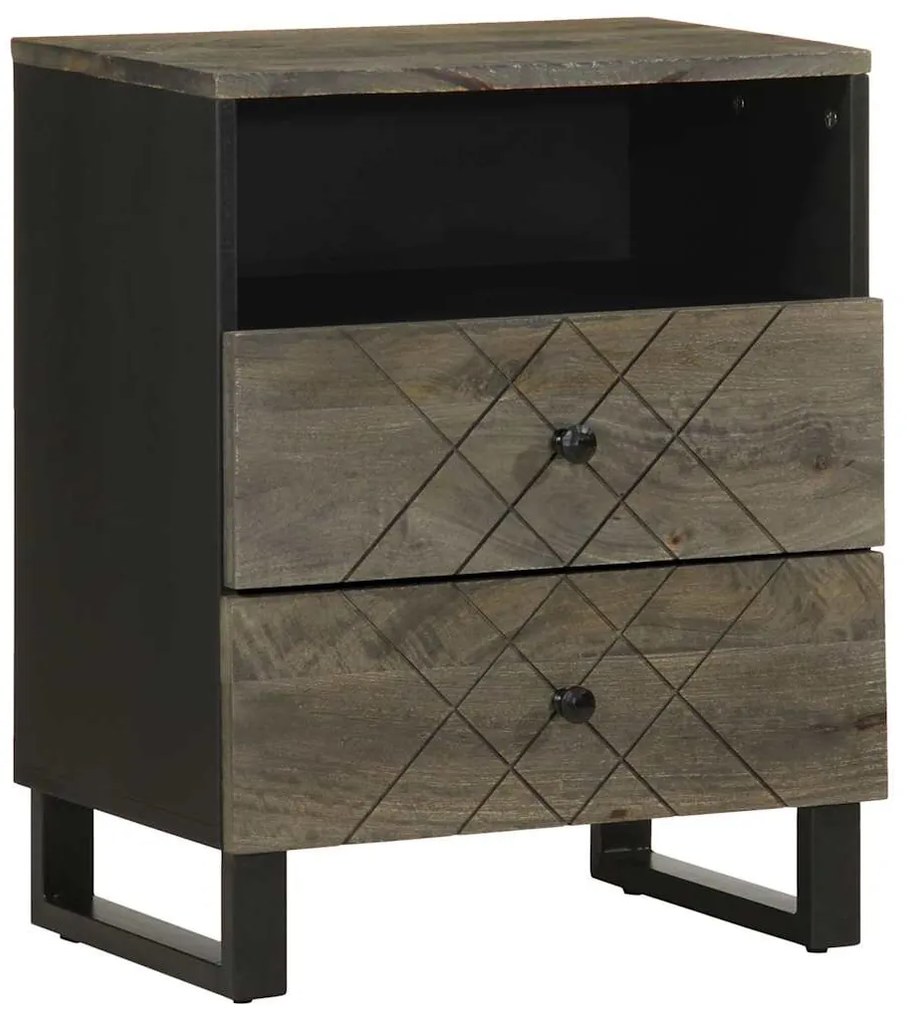 Mesa de cabeceira preto 50x33x62 cm madeira de mangueira maciça
