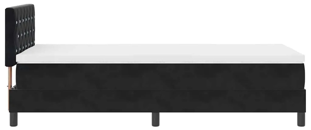 Cama Box com Colchão e LED preta 100x200 cm de Veludo