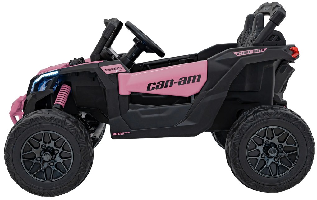 Buggy elétrico para Crianças ATV CAN-AM Maverick 24V 4×4 Rodas Espuma EVA, Assento couro ecológico Preto, Rosa