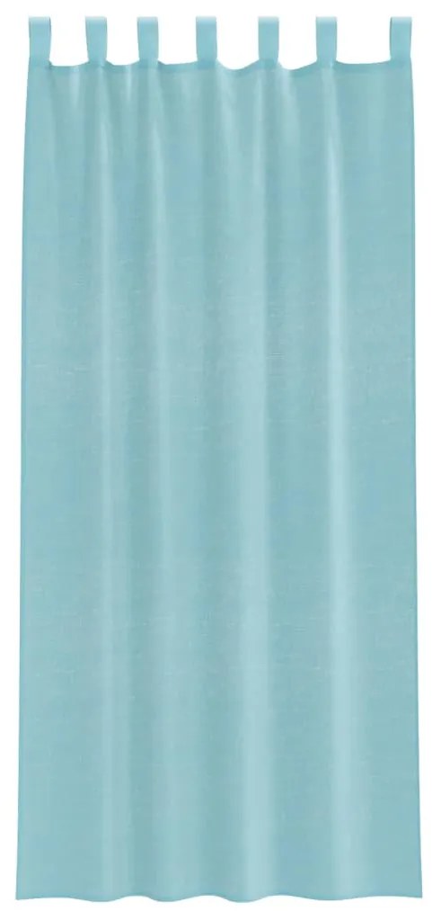 Cortinas de voile com laços 2 pcs turquesa 140x245 cm