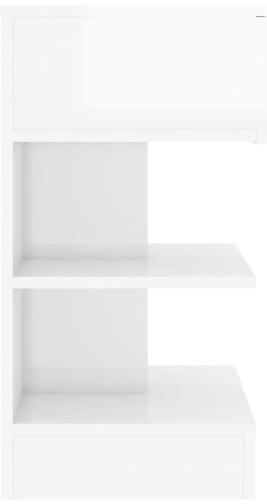 Mesa de cabeceira derivados de madeira branco brilhante