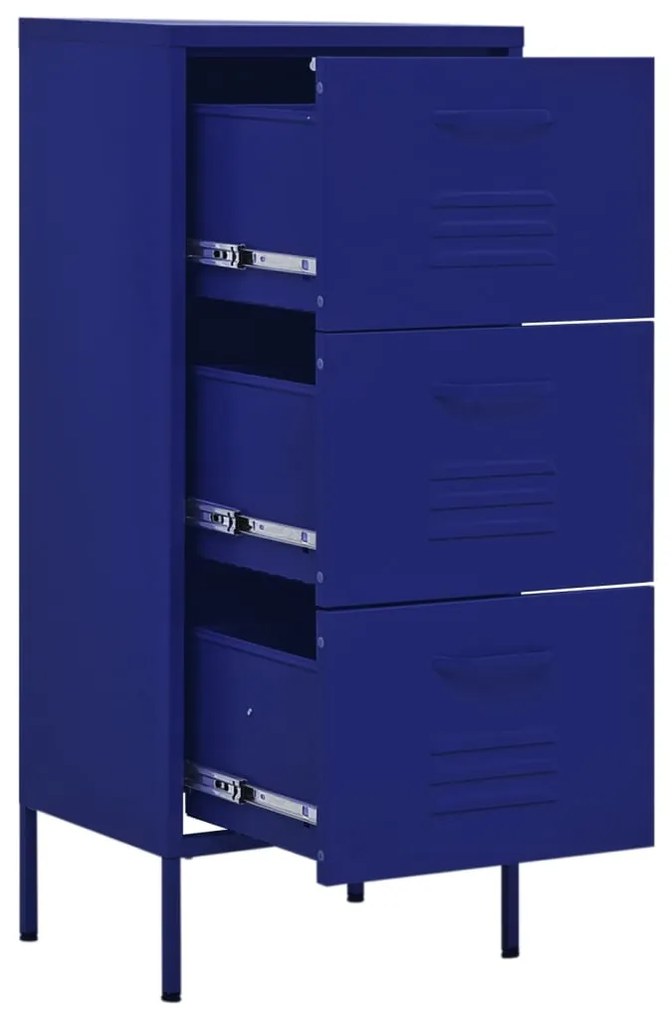 Armário de arrumação aço 42,5x35x101,5 cm azul-marinho