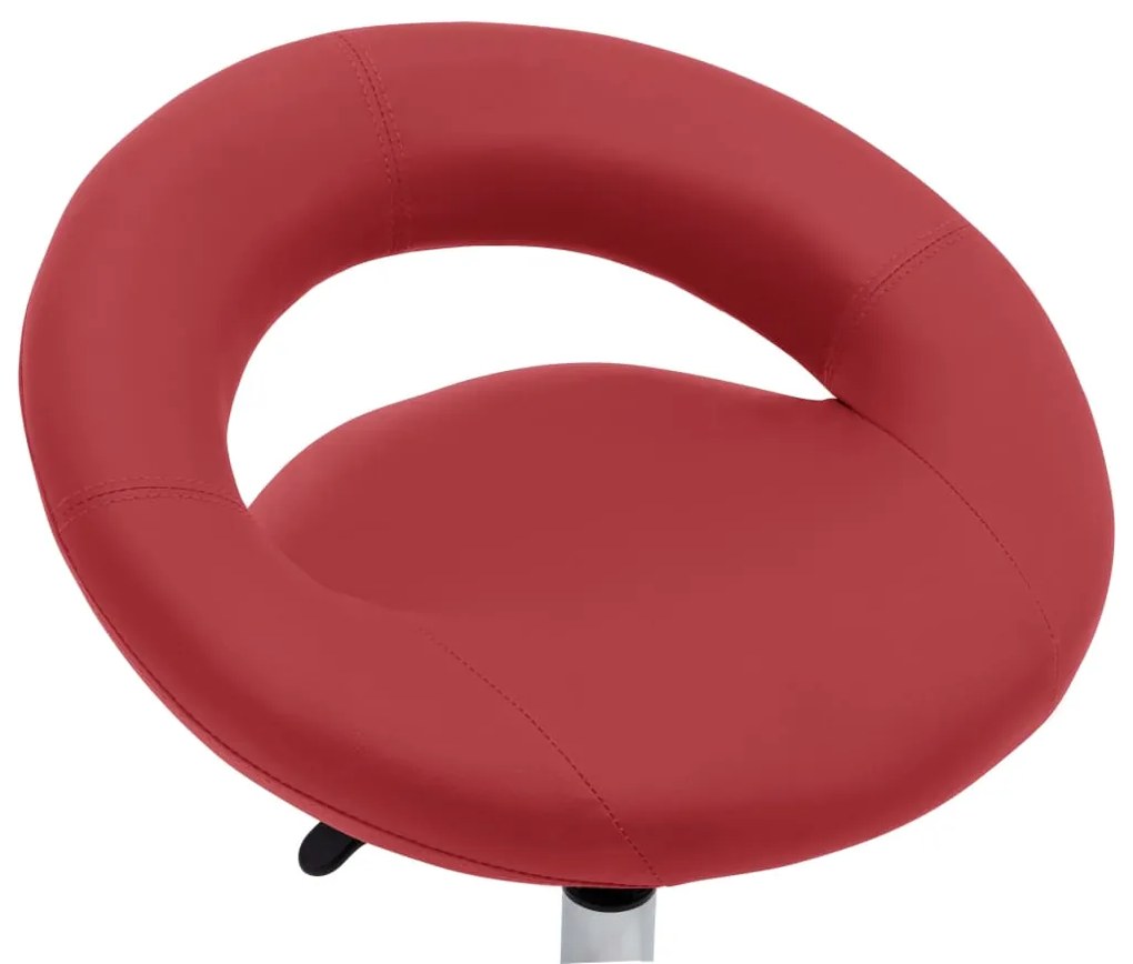 Cadeira de trabalho com rodas couro artificial vermelho tinto