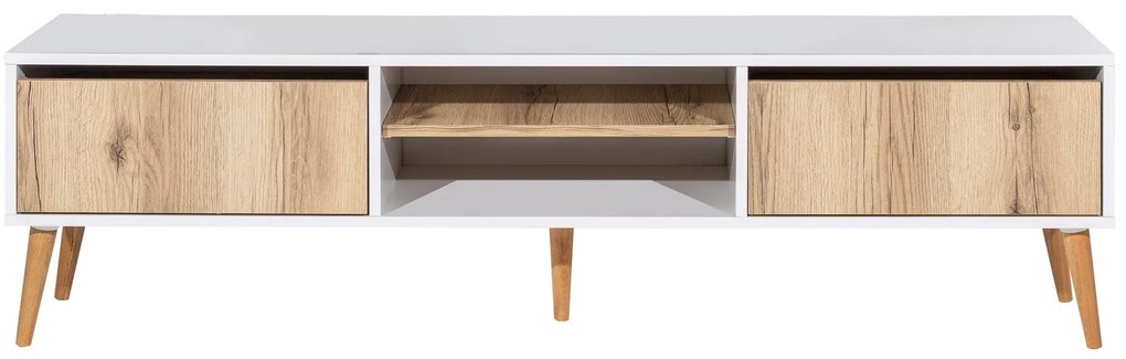 Móvel TV Kraf – Branco Felt – 180 x 50 x 40 cm