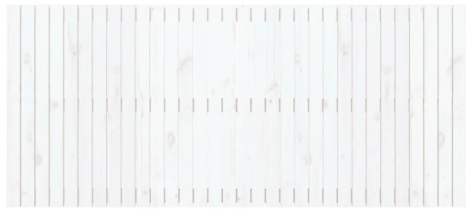 Cabeceira de parede 204x3x90 cm madeira de pinho maciça branco
