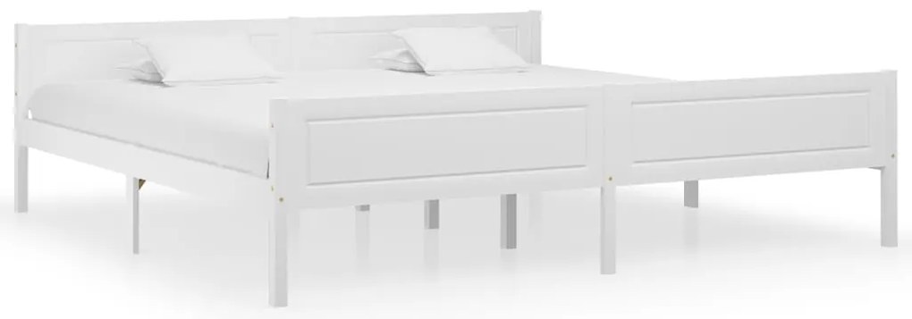 Estrutura de cama 200x200 cm madeira de pinho maciça branco