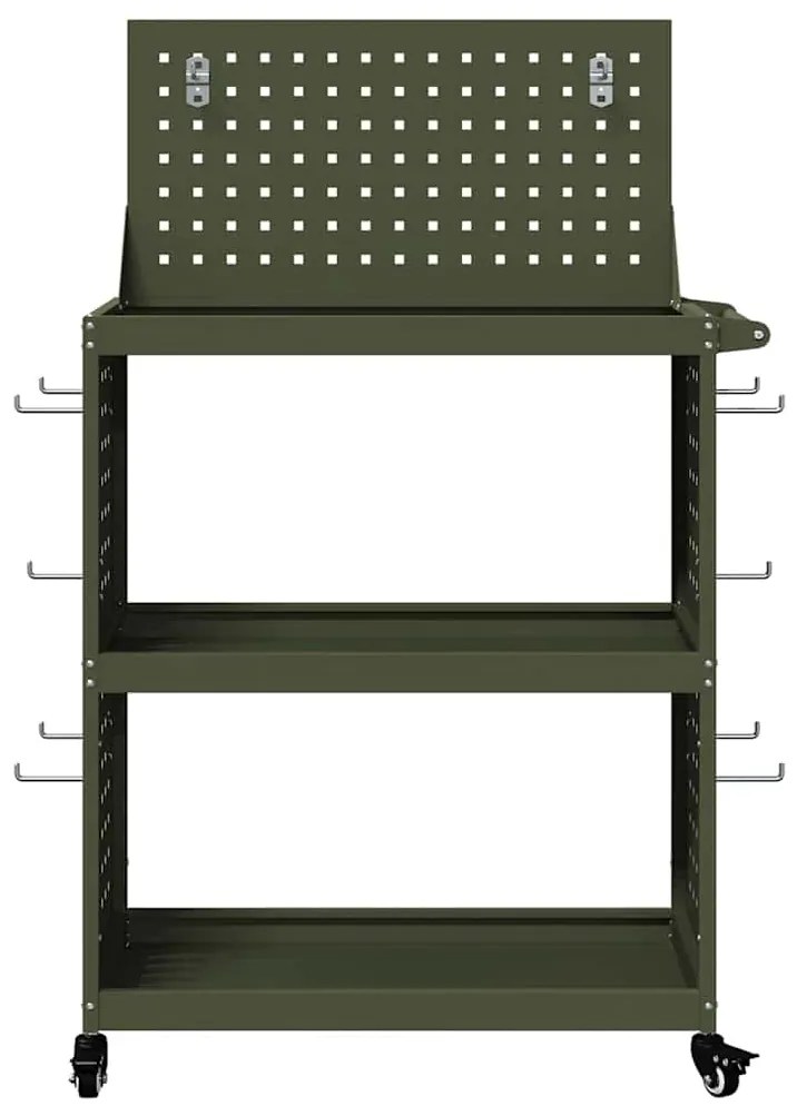 Carro de Ferramentas Verde-oliva 65 x 35 x 111 cm