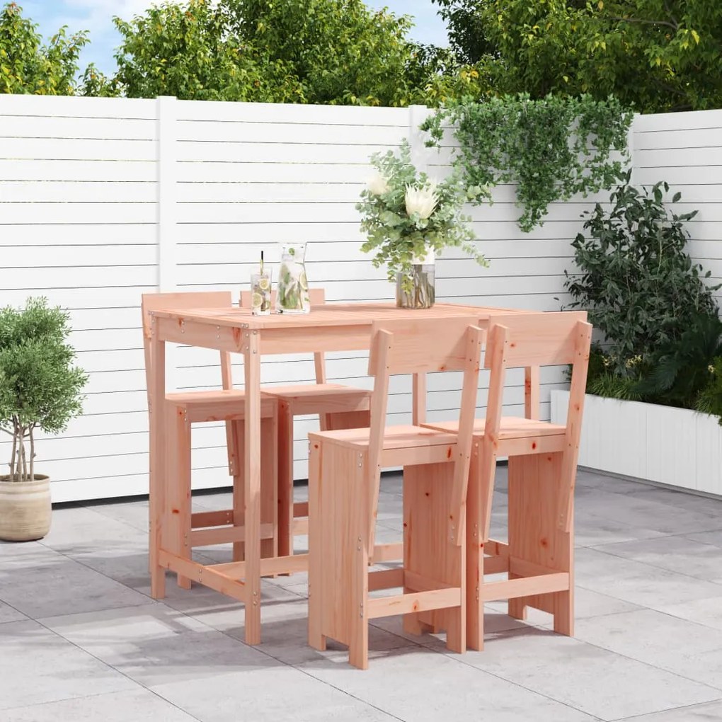 vidaXL 5 pcs conjunto de bar para jardim madeira de douglas maciça