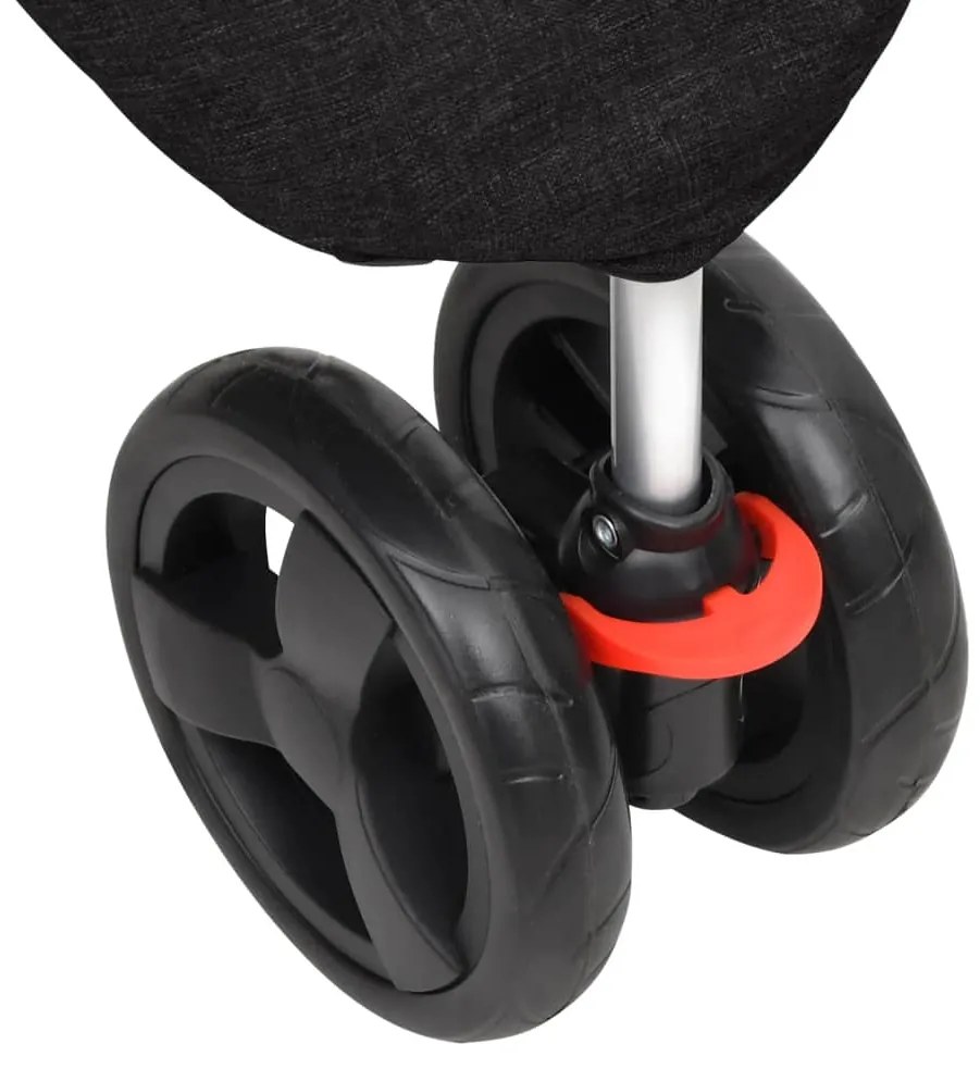 Carrinho dobrável para cães 80x46x98 cm tecido oxford preto