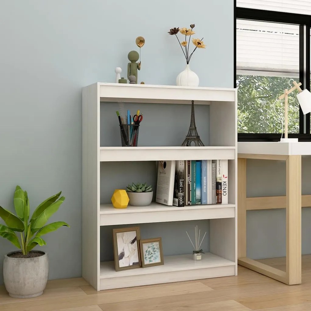 vidaXL Estante/divisória 100x30x103 cm madeira de pinho maciça branco