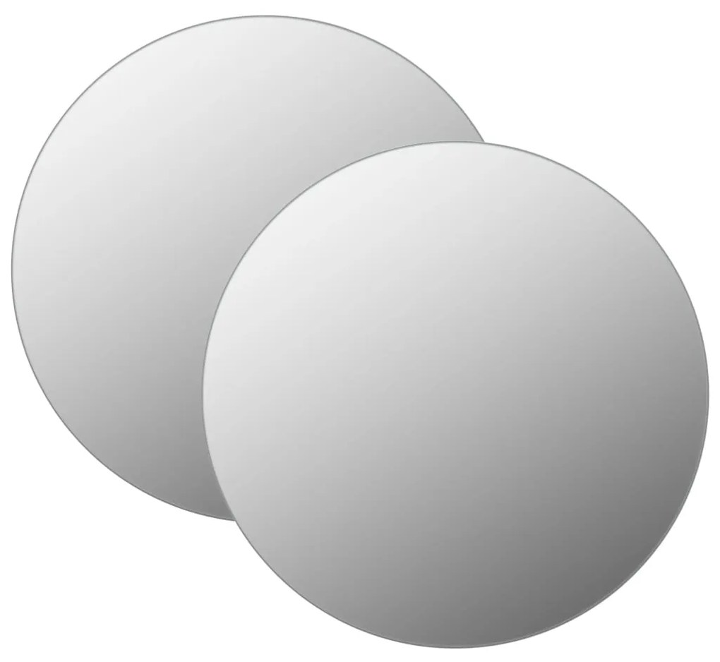 vidaXL Espelhos de parede 2 pcs 50 cm vidro redondo