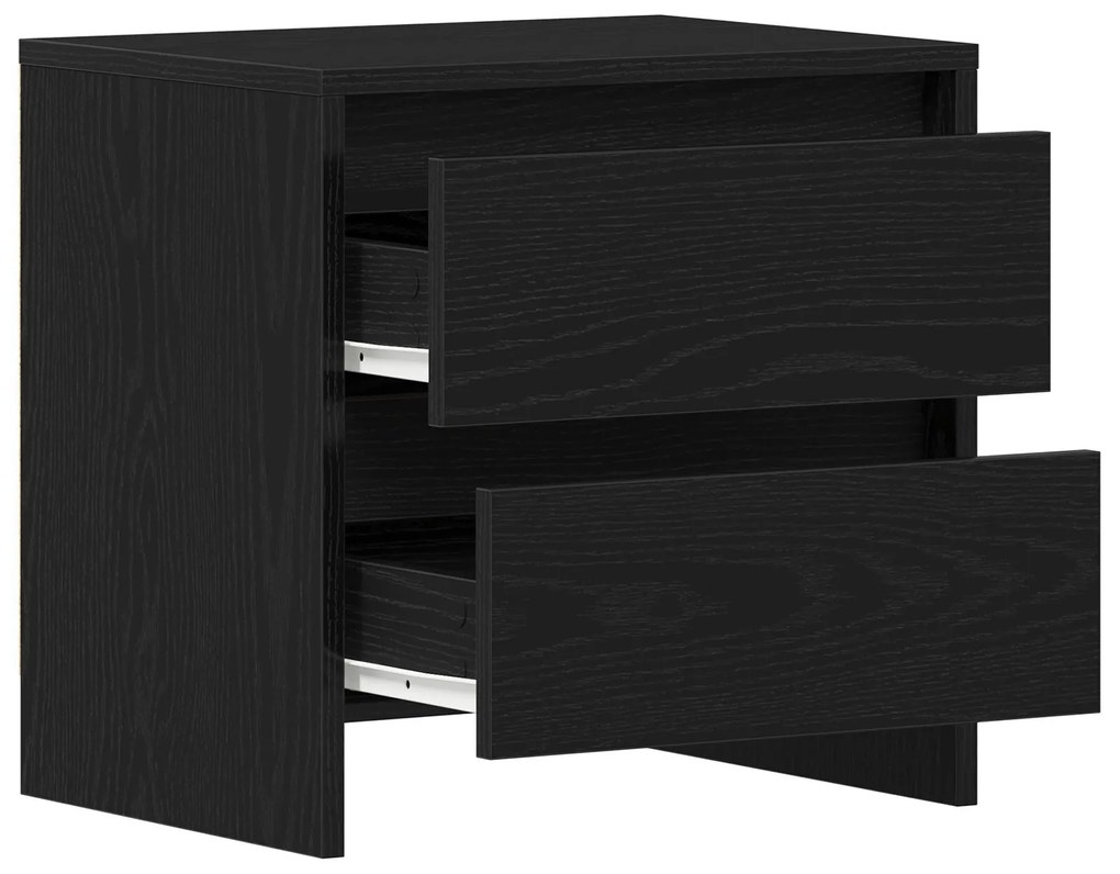 móvel de cabeceira vidaXL Preto Carvalho 45x34x44,5 cm Madeira de Enge