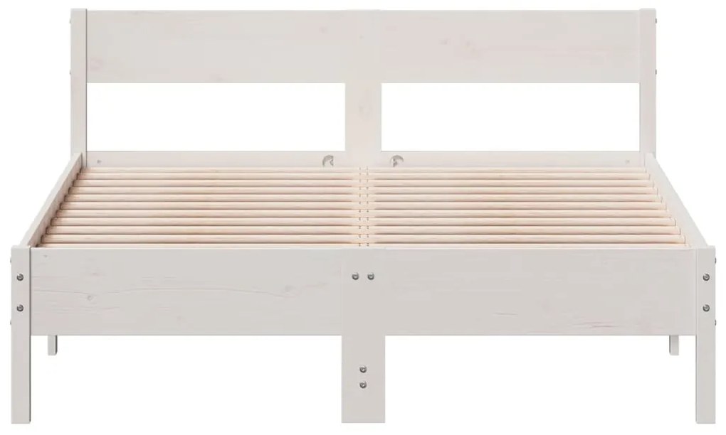 Cama sem colchão 120x190 cm madeira de pinho maciça branco