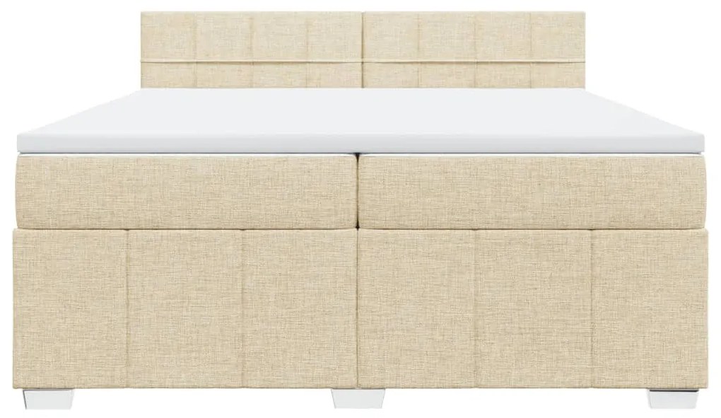 Cama com molas/colchão 200x200 cm tecido cor creme