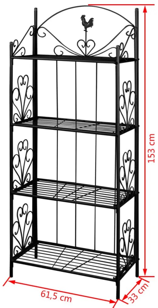 Suporte quadrado para planta / Preto