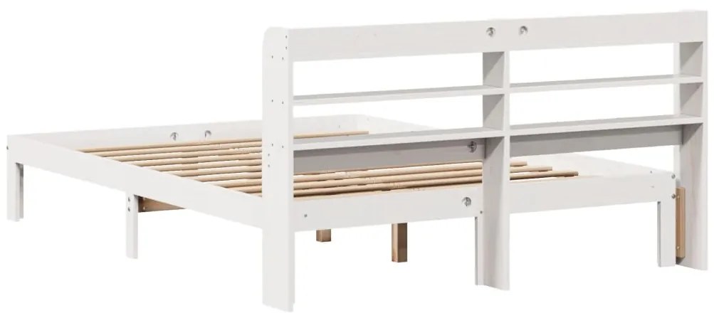 Estrutura de cama c/ cabeceira sem colchão 140x190 cm branco