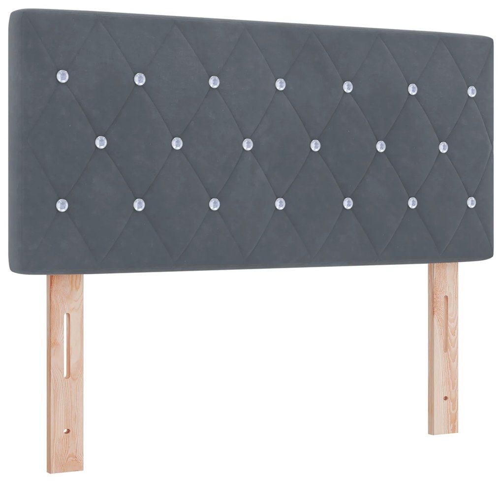 Cama Box com Colchão vidaXL Cinza Escuro 120x200 cm Veludo