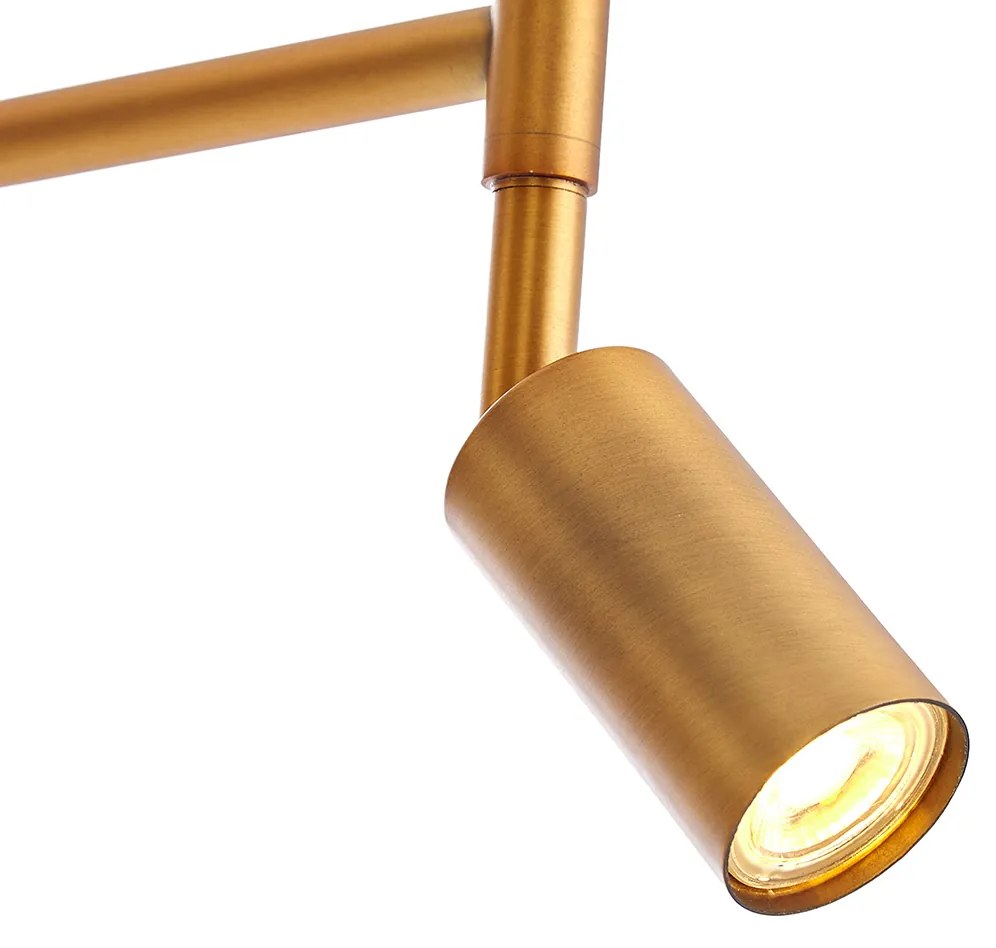 Candeeiro de pé bronze com cúpula branca e flexo de leitura ajustável - Ladas Retro,Clássico / Antigo