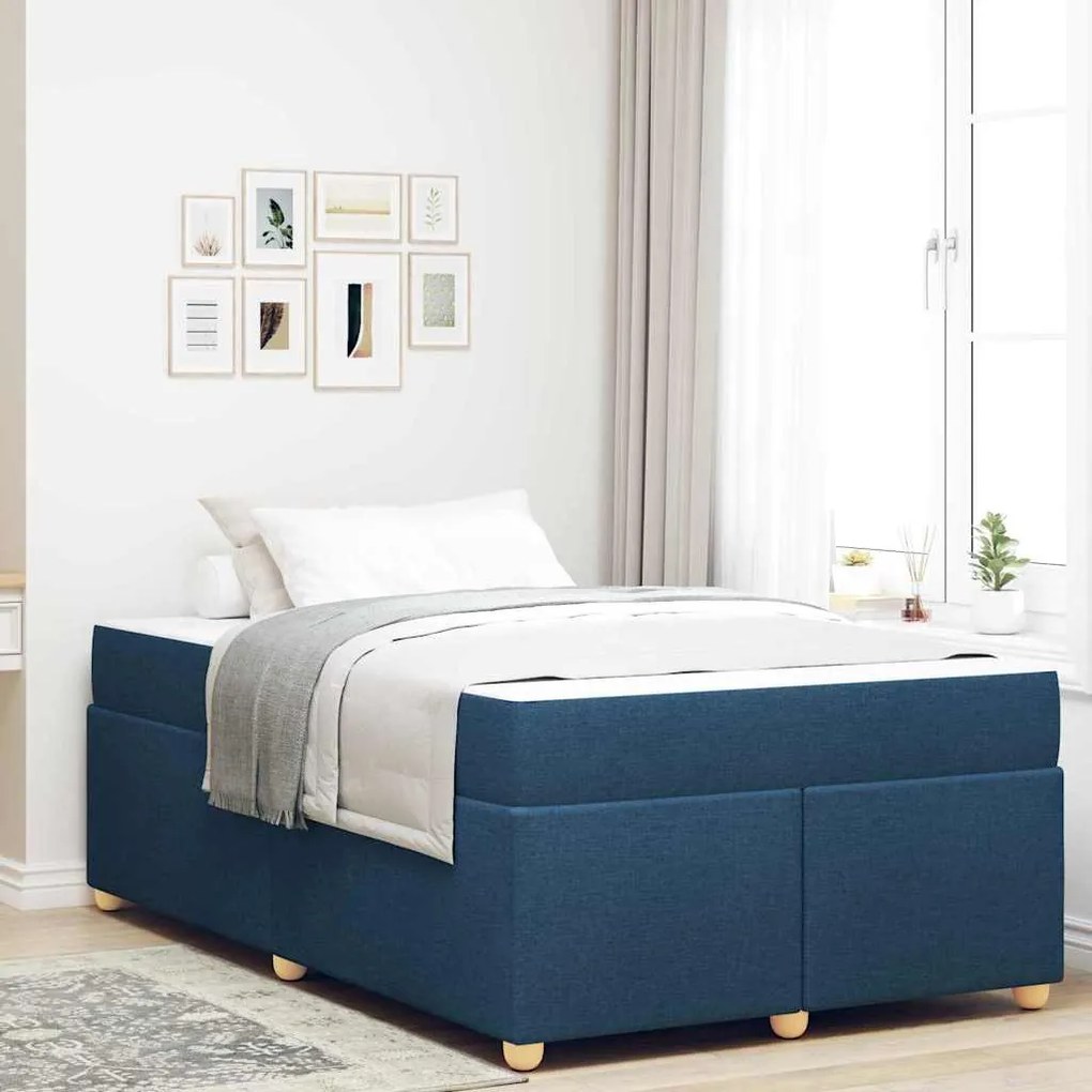Estrutura de cama com colchão Outros Azul 120 x 200 cm tecido