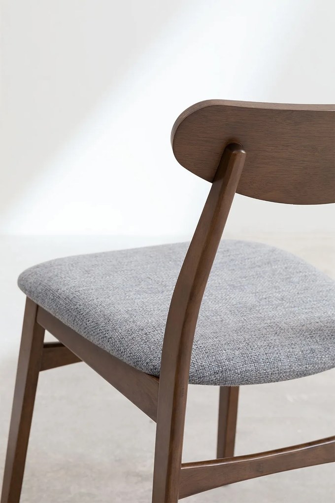 Conjunto de 2 Cadeiras Klod - Madeira Escura - Design Nórdico