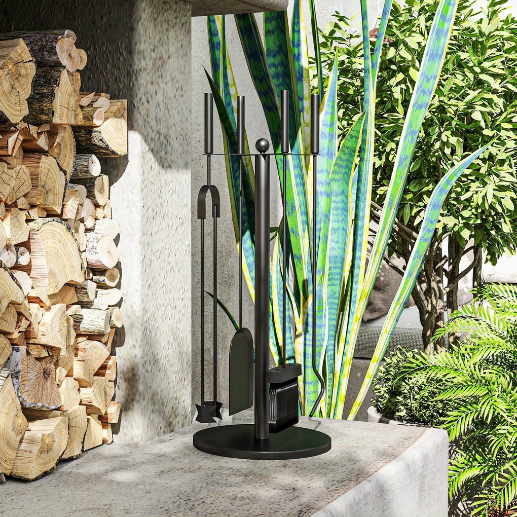 Conjunto de Ferramentas para Lareira em Metal – Ø25x54 cm | 5 Peças co