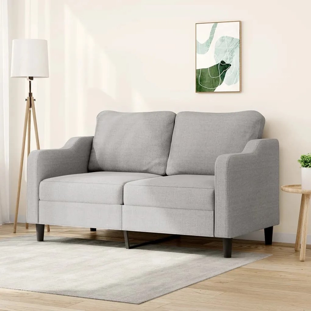 vidaXL Sofá de 2 lugares em tecido 140 cm cinzento-claro