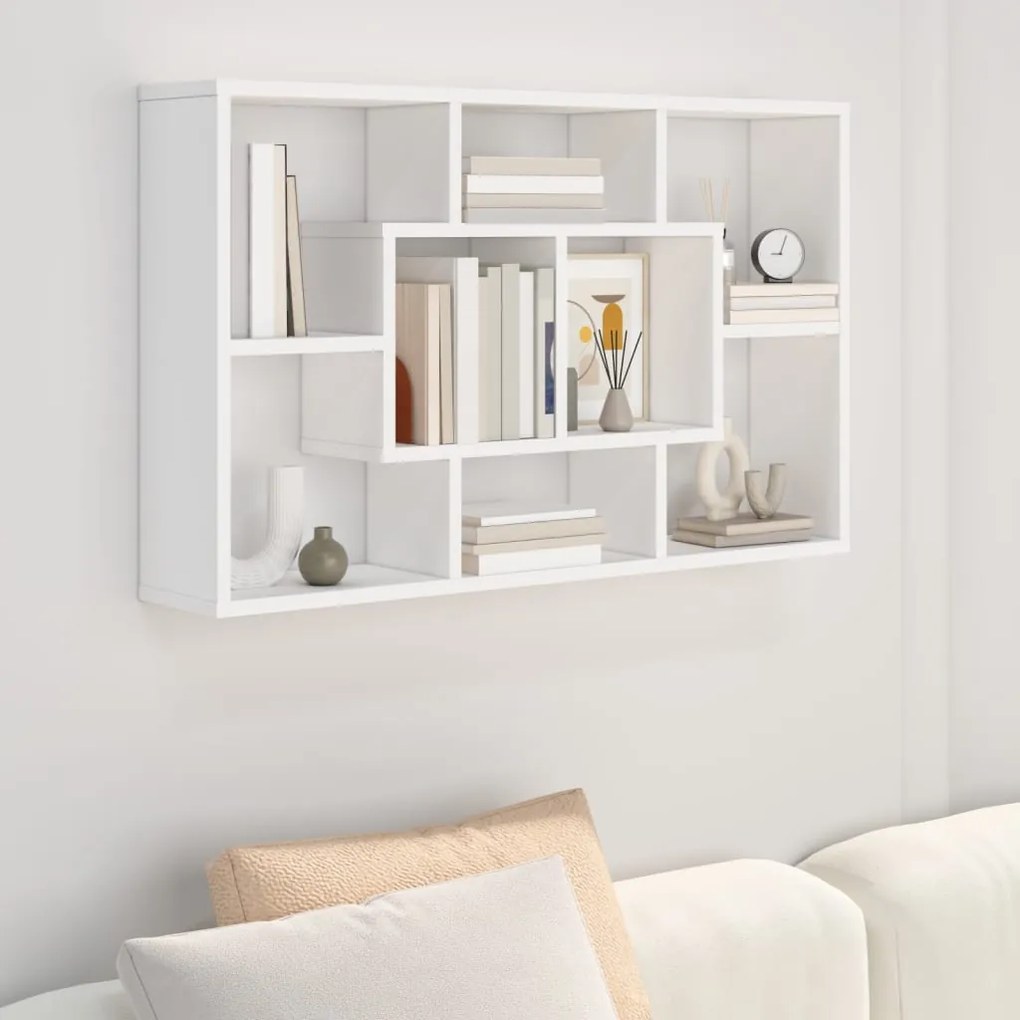 801418 vidaXL Prateleira de parede 85x16x52,5 cm derivados de madeira branco