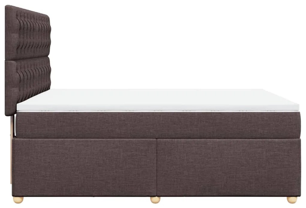 Cama com molas/colchão 140x190 cm tecido castanho-escuro