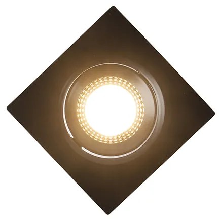 Conjunto de 3 focos embutidos pretos com LED regulável em 3 níveis - Miu Moderno