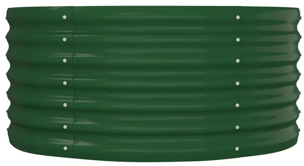 Canteiro elevado jardim 152x80x36 cm aço revestido a pó verde