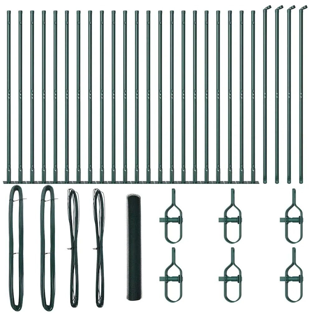 Cerca Hexagonal Verde vidaXL 1,2x50 m de Aço