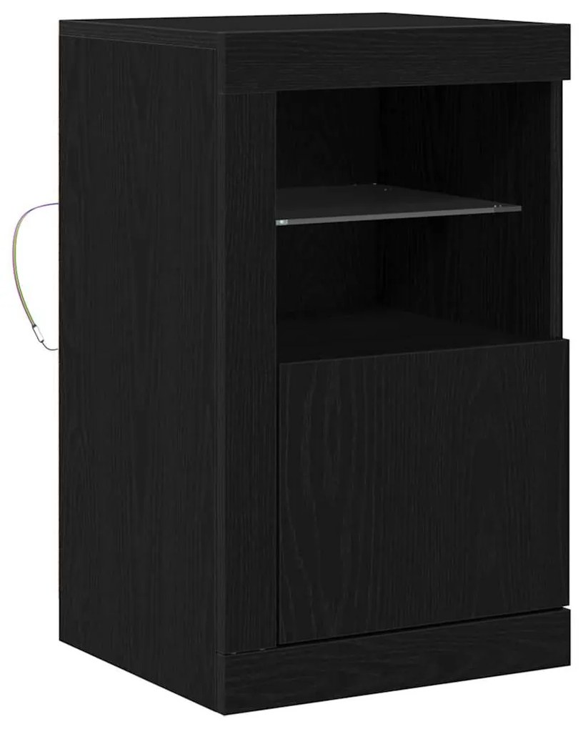 Sideboard vidaXL com Luzes LED Carvalho Preto 41x37x67 cm