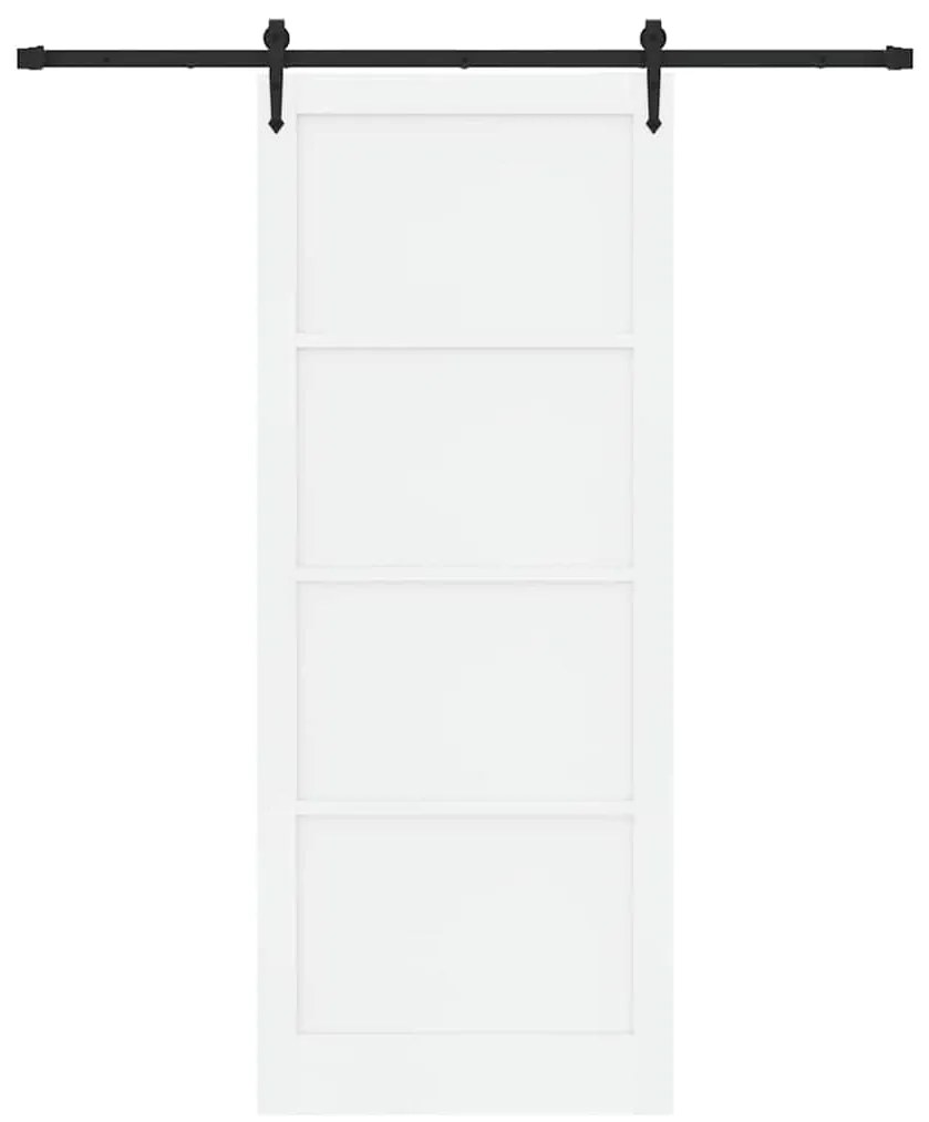 Porta de Correr vidaXL com Conjunto de Hardware Branco 93x232 cm Madei