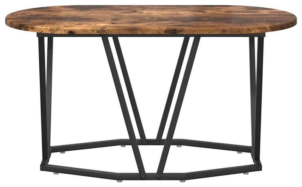 Mesa de Centro em Carvalho Defumado 80x40x40,5 cm em Madeira e Metal