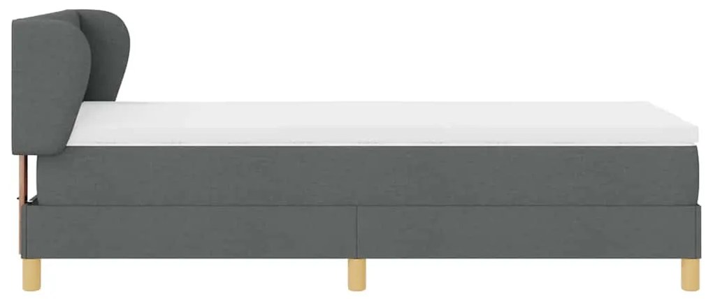 Cama Box Spring vidaXL com Colchão - Cinza Escuro, 100x200 cm, Tecido